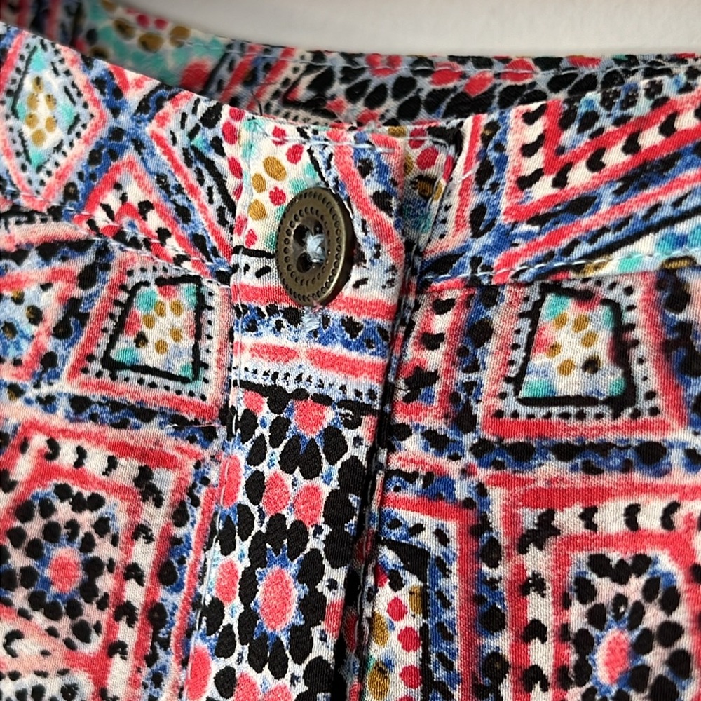 Maeve silk top, size 10, silk tunic, multicolor pattern blouse, Maeve cardigan